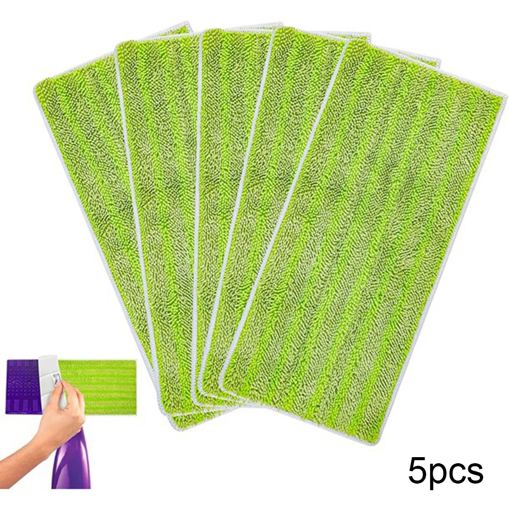 5 Pack Reusable Washable Mop Pads For Swiffer Wet Jet, Green Reusable For Swiffer Wet Jet Hardwood Replacement