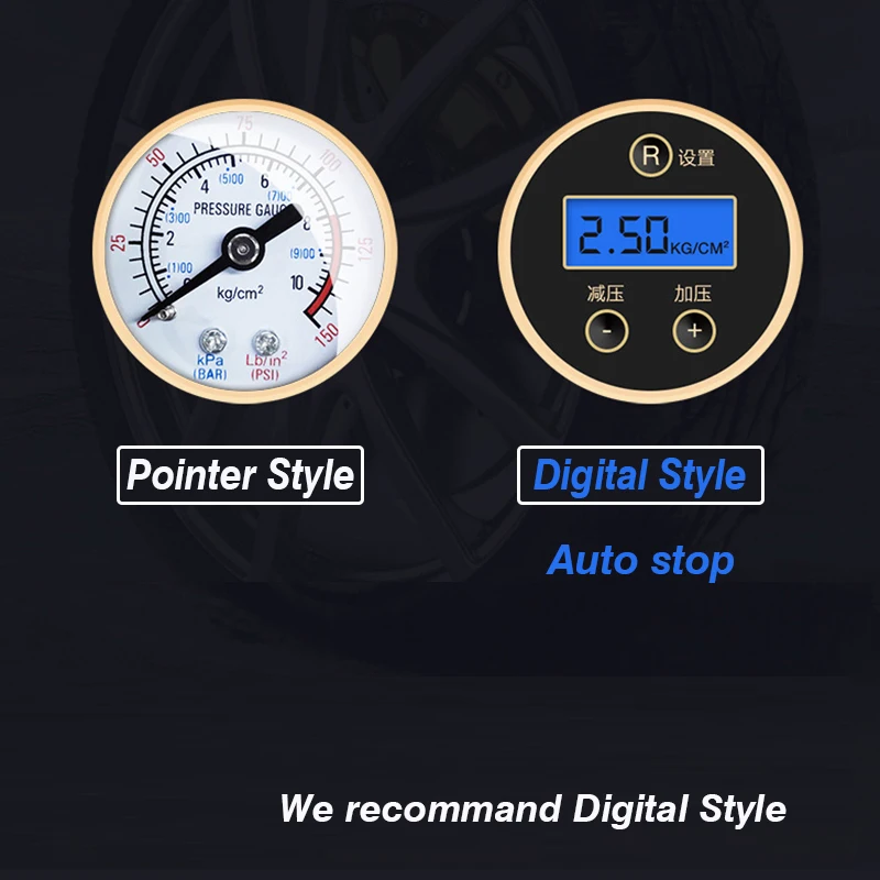 Car Air Compressor 12V Portable Electric Tire Inflator Pump Digital Auto Tyre Pumb for Automobile Motorcycle Bicycle Car Tire