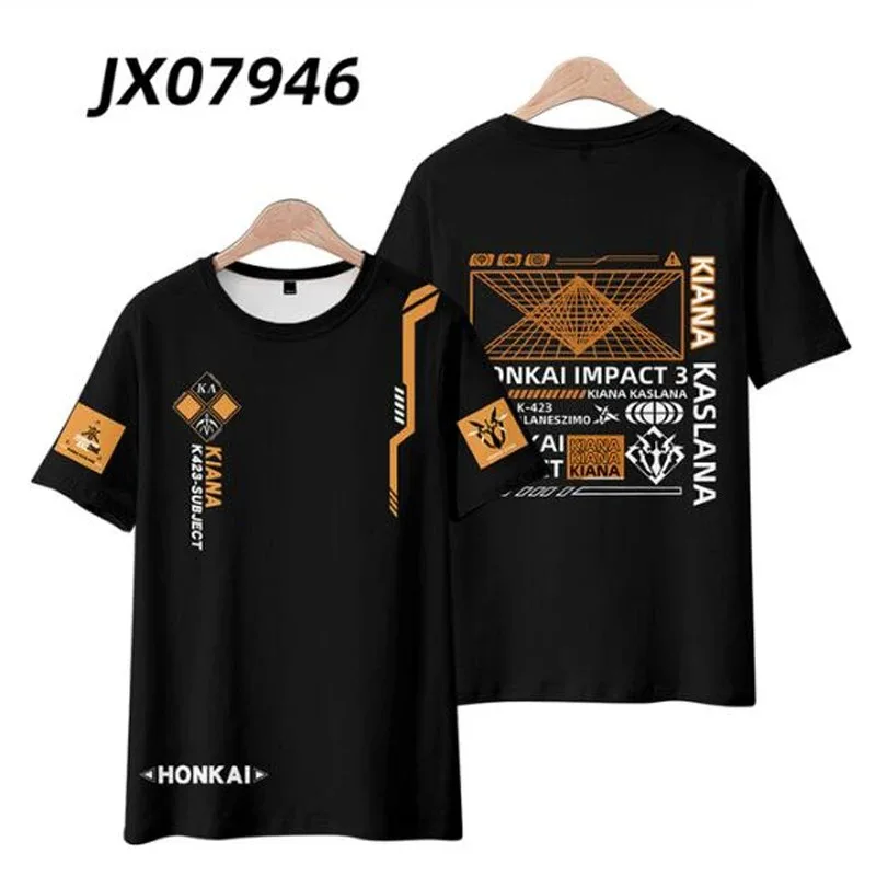 Japan Anime Honkai Impact 3rd 3D T Shirt Women Men Cosplay Costume Kiana Kaslana Yae Sakura Short Sleeve Hip Hop T-Shirt Homme