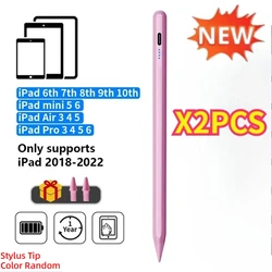 LED Power Indicator Touch Stylus Pencil with Palm Rejection Design (Pink - 2PCS)