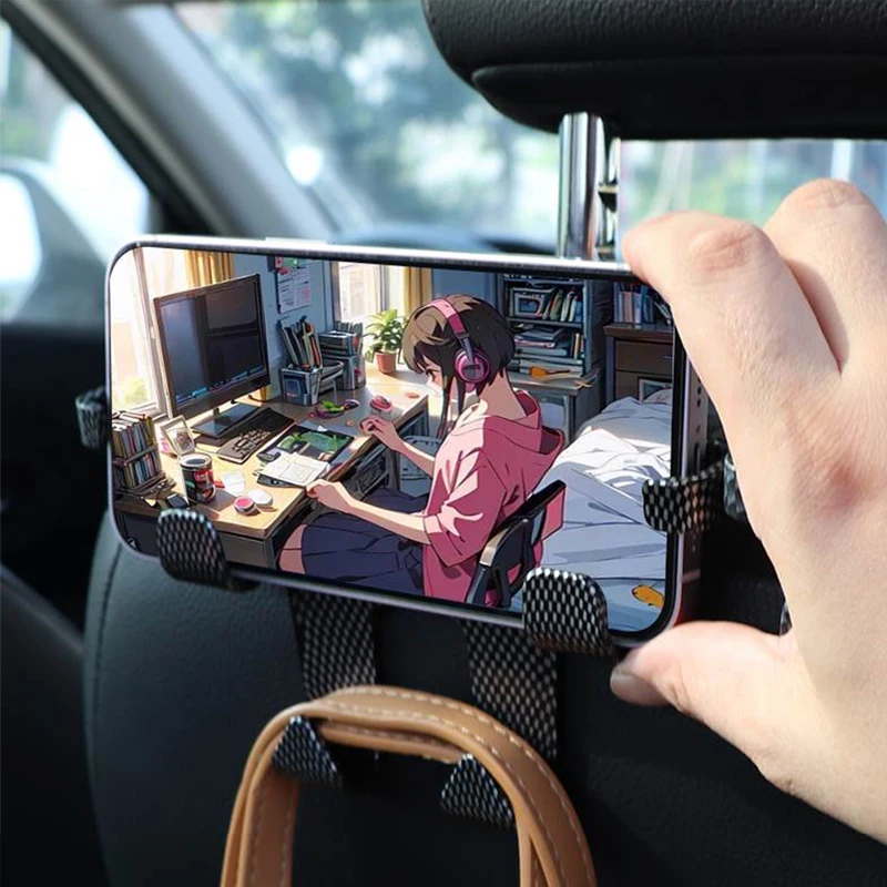 젖병 컵 거치대 자동차 인테리어 휴대 전화 스탠드, 엄마 가방 거치대, 자동차 좌석 등받이 걸이 후크, 영화 관람