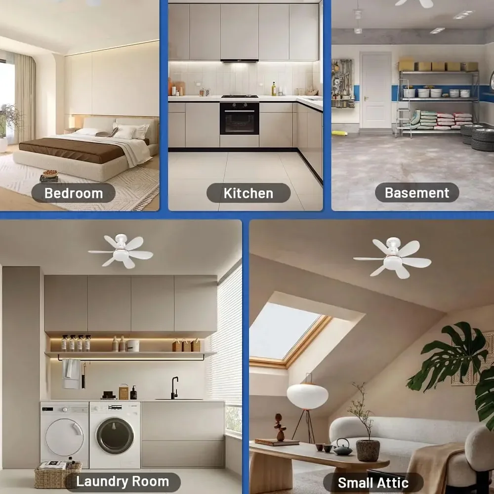 52cm Ceiling Fan Light Thin Silent Ceiling Fan with Remote Control Unlimited Dimming 3-speed Adjustment Bedroom Living Room