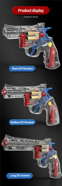 Revolver-Pistolet Airsoft Transparent, Pistolet Paintball, Balle Souple,  Modèle de Simulation, Arme Jouet Garçon, Trauma de Guerre, Faux Cadeau,  Pistolet Bb - AliExpress