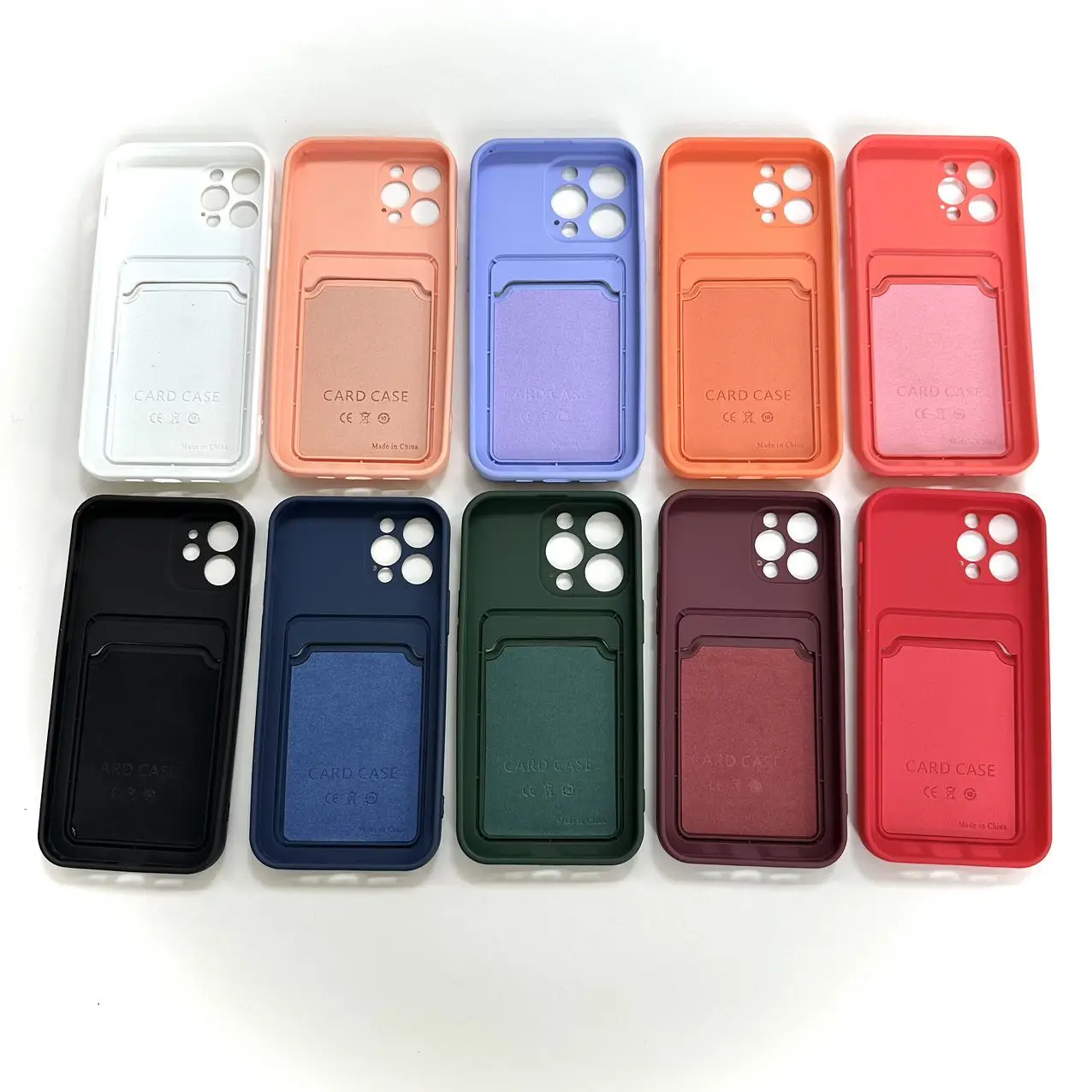 TPU Soft Card Pack Integrated Phone Case For Iphone 12 13 14 15 16 Plus 17 Pro Max Frosted Back Panel Skin Feeling Phone Cover 6