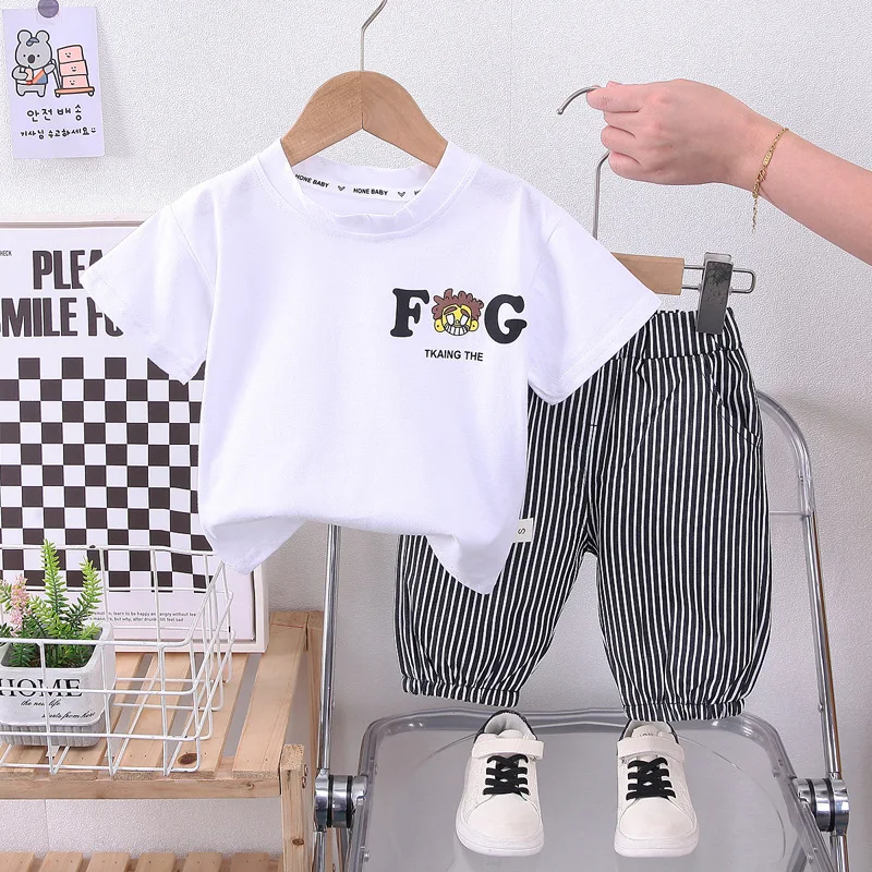 

0-5 years old Baby Boy clothes cotton Fashion boy's Short Sleeve+shorts fashion casual set 2 pieces