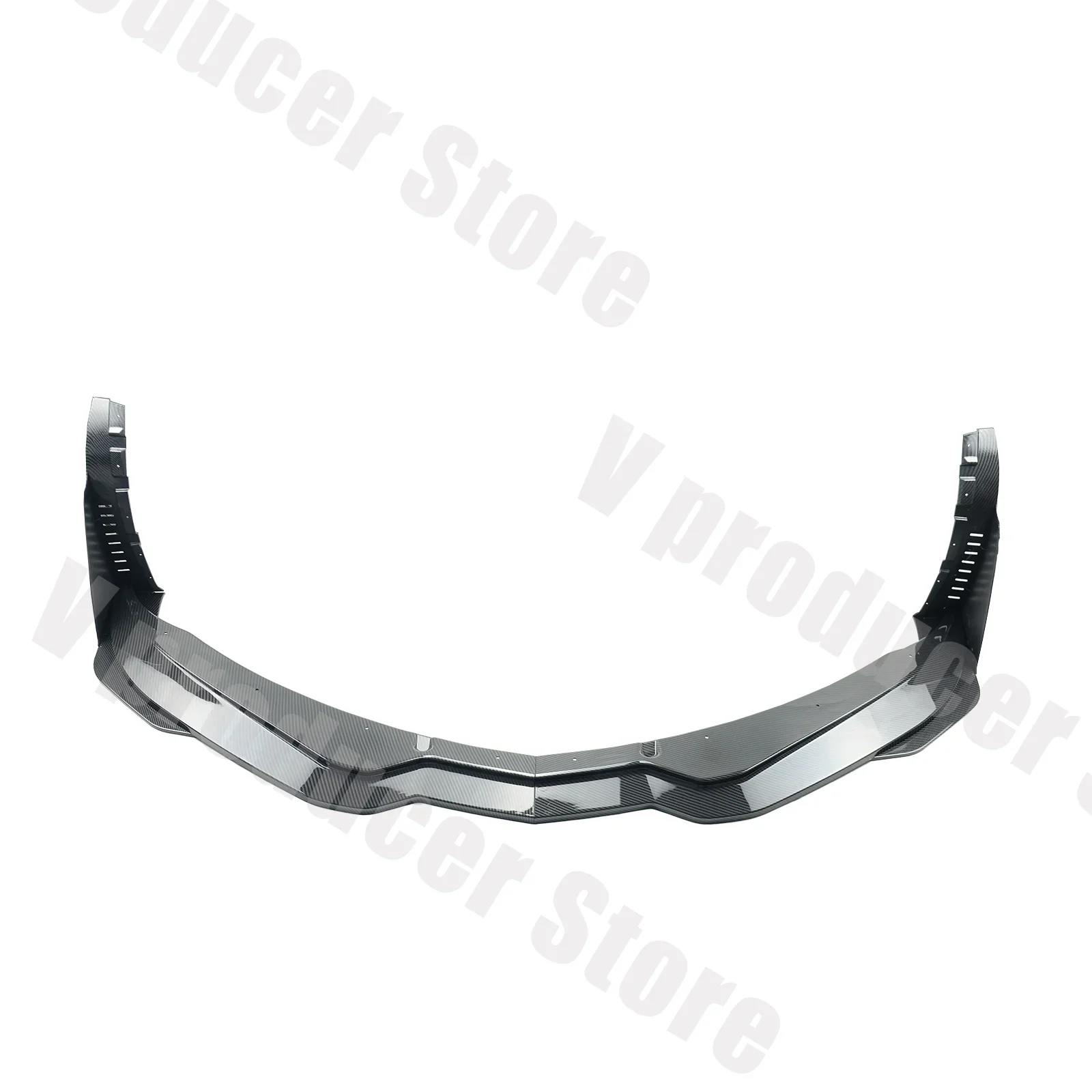 For Chevrolet Corvette C7 2014- Front Bumper Lip With Side Winglets Car Accessories Glossy Black Body Kit Stage3 Style