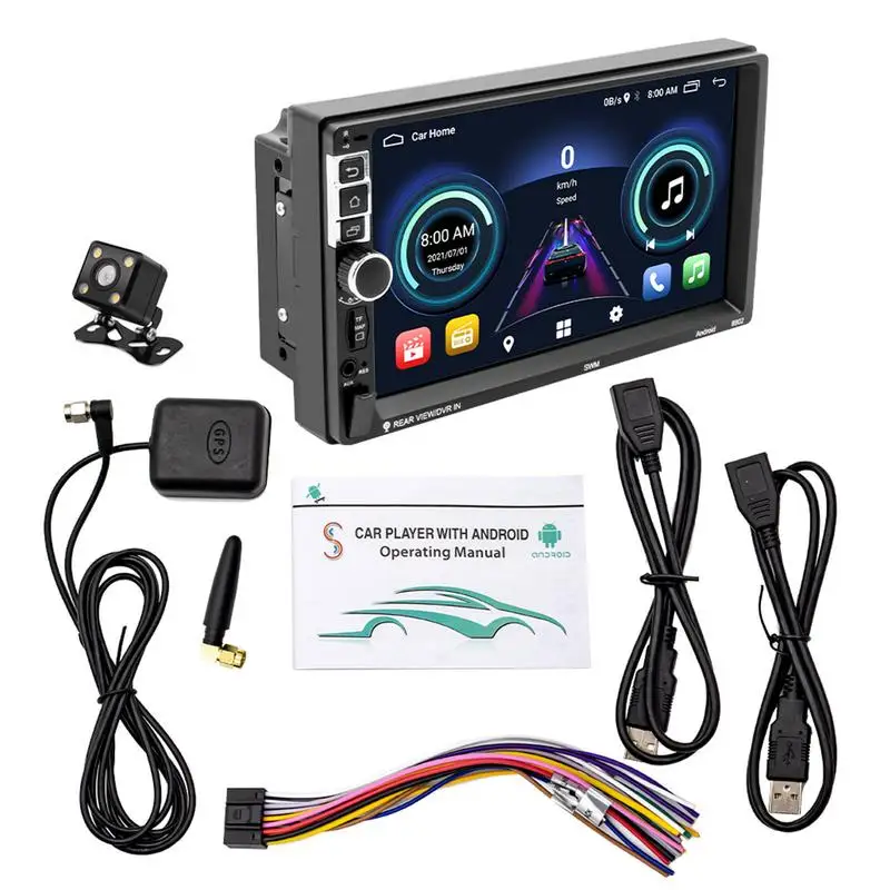 

Car Stereo With Bluetoothes Double Din Car Stereo Audio Video Player With 7 Inch HD Touchscreen FM Radio Mirror Link Backup
