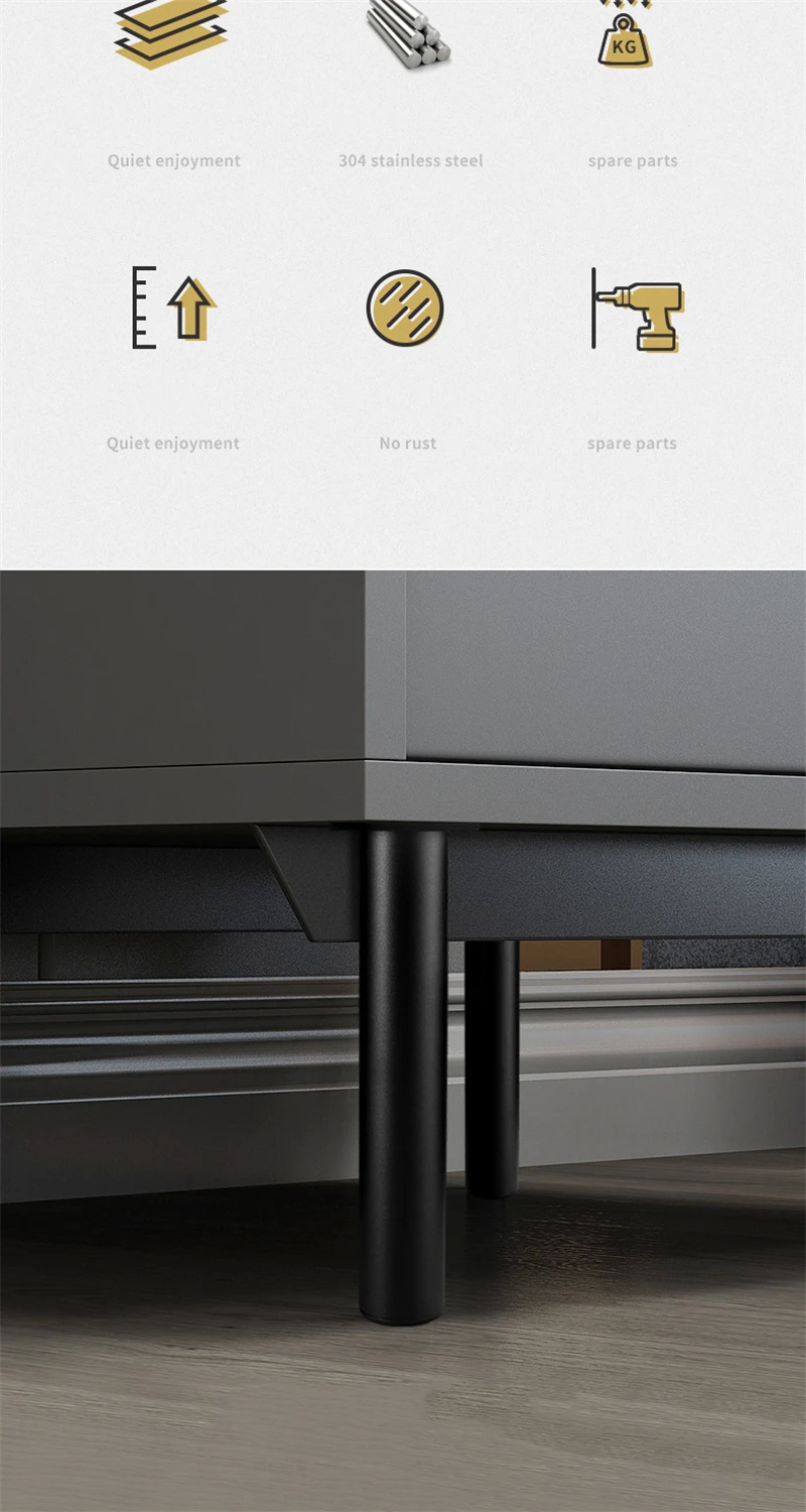 Description Picture 3 of itemKK&FING Aluminum Alloy Adjustable Sofa Feet support Legs Heightened Bed Legs Coffee Table Feet Bathroom Furniture Cabinet Feet