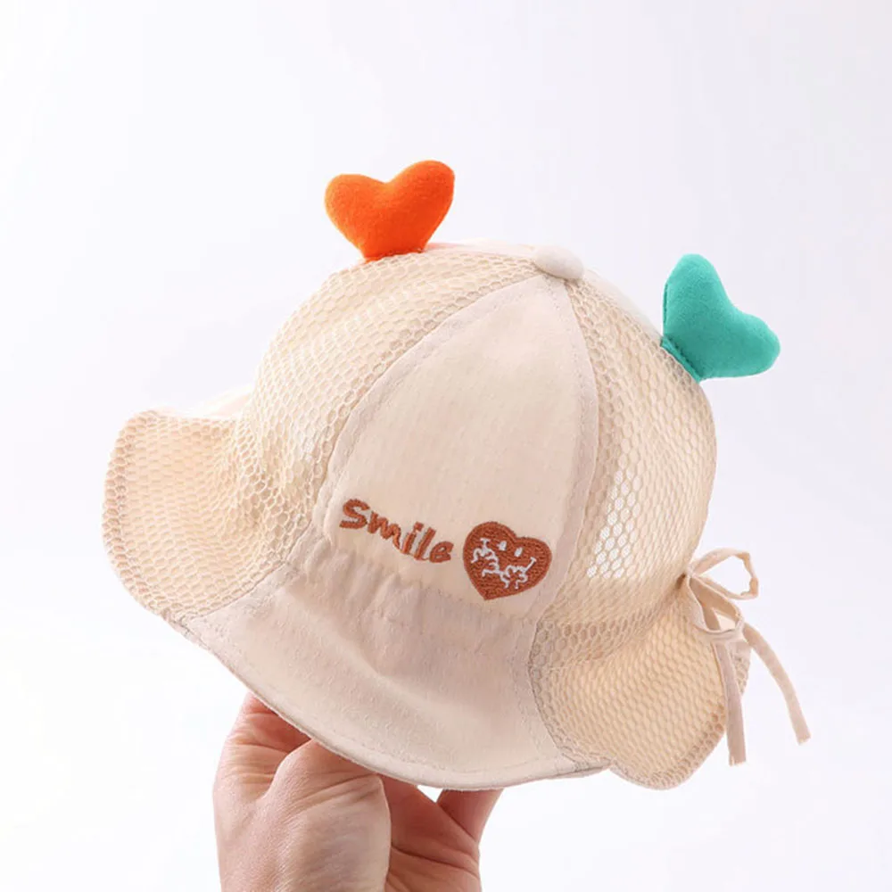 High Quality Love Decoration Baby Cute Bucket Hat Spring Autumn Thin 3-24 Month Summer Sun Shading Cotton Lovely_voghion.com