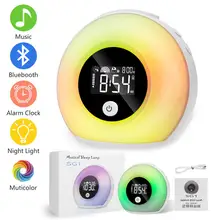 

Sunrise Simulation Alarm Clock Bedroom Lamp Colorful Change Bluetooth Connection LED Wake-up Light Alarm Clock for child's Women