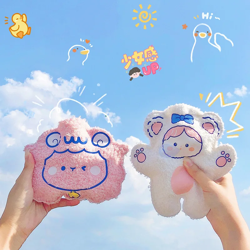 Mini cute plush hot water bag, water injection hot water bag, cartoon shape, hand warmer, student warm water bag, small