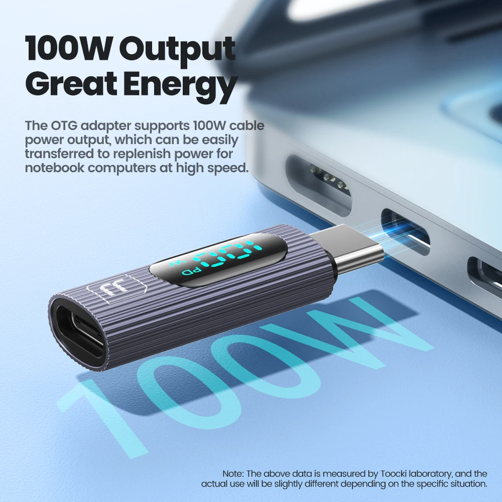 Enhanced Digital Display USB-C Adapter with 100W PD and OTG Support