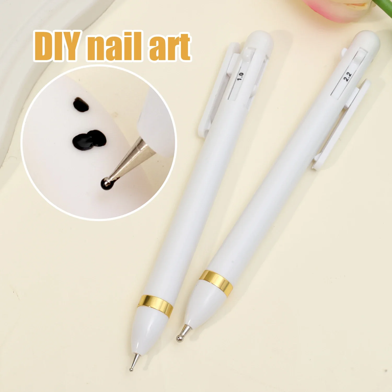 1PC Nail Point Diamond Pen 4-in-1 Nails Art Dotting Tools 4Sizes Balls Draw Painting Dot Flower Petal Rhinestones Manicure Tools 5
