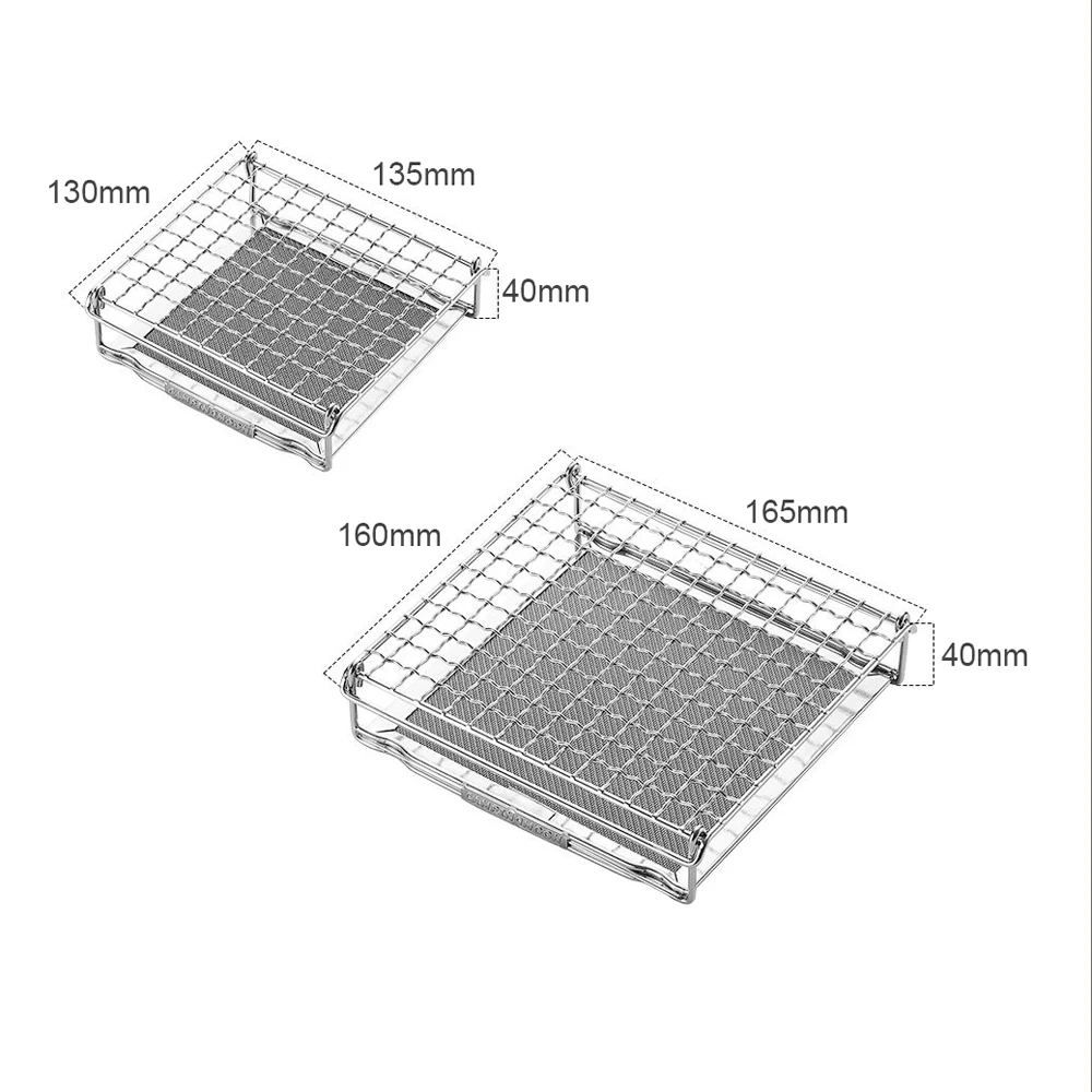 Grilling Basket CAMPINGMOON Camping Baking Net Foldable Furnace Grill Rack Portable StoveTop Grill Net Toast Baking Holder Heating Bracket