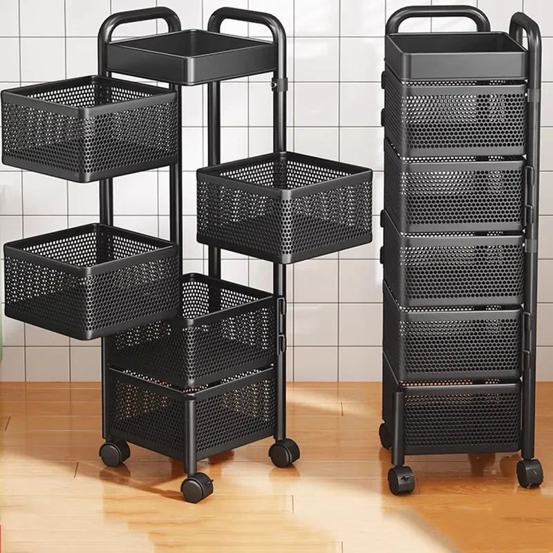 Ripiani Rotanti Carrelli Cucina Soffitto Carrelli Multistrato Stoccaggio Multifunzionale Carro De Cocina Ristorante Furiture
