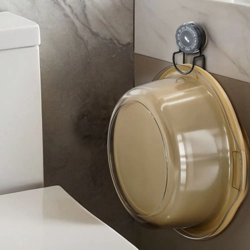 Durable Rotatable Suction Cup Hooks Stainless Steel Bathroom Storage Rack Portable Wall-mounted Strong Washbasin Hook