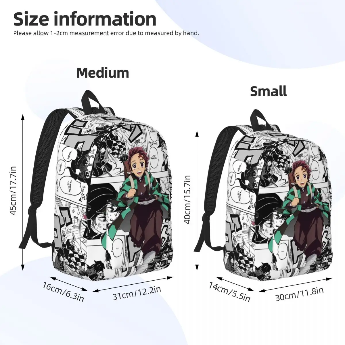 Demon Slayer Tanjiro Kamado Anime Backpack for Student School Bookbag Daypack Preschool Kindergarten Bag Gift 6