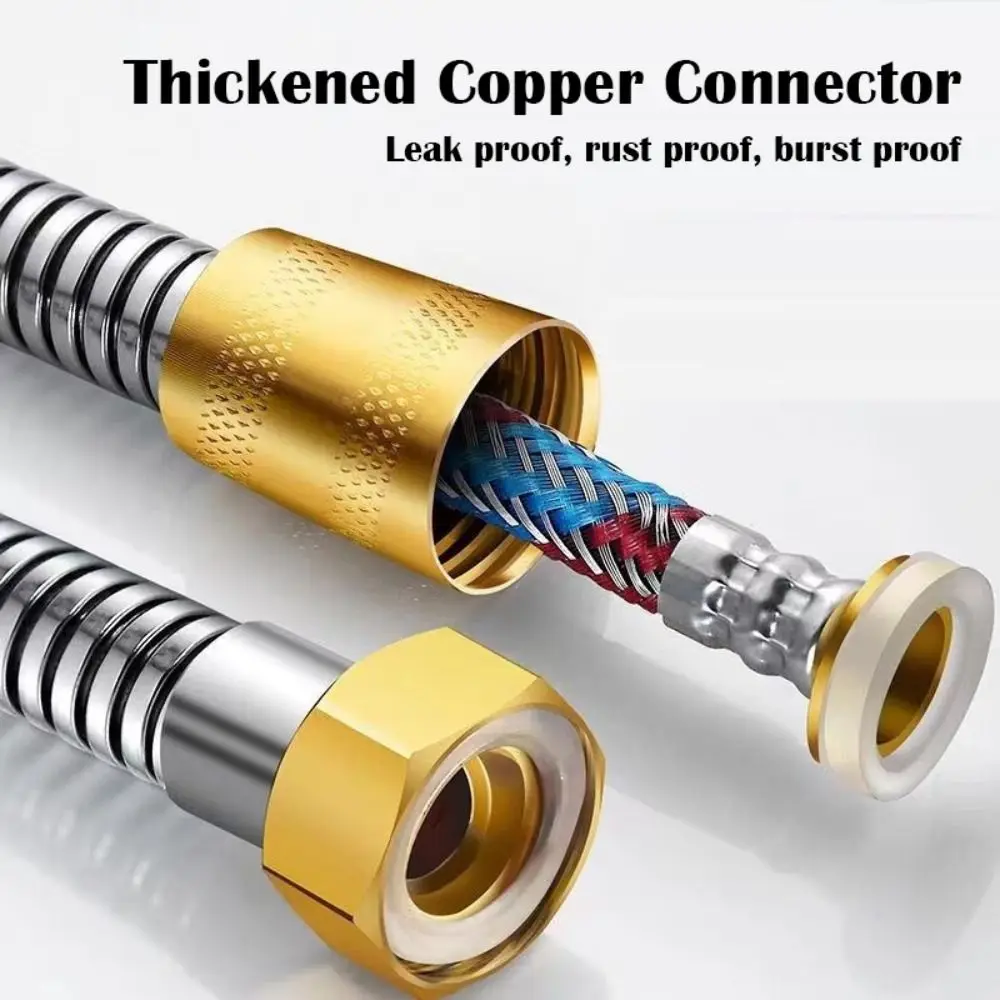 Professional 150cm Pull Out Shower Hose Telescopic Kitchen Faucet Hose Replacement Stainless Steel Basin Water Tube Bathroom