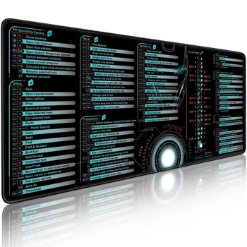 컴퓨터 사무실 파워 포인트 엑셀 워드 단축키 마우스 패드, 확장 미끄럼 방지 고무 베이스, 스티치 가장자리 데스크탑 매트