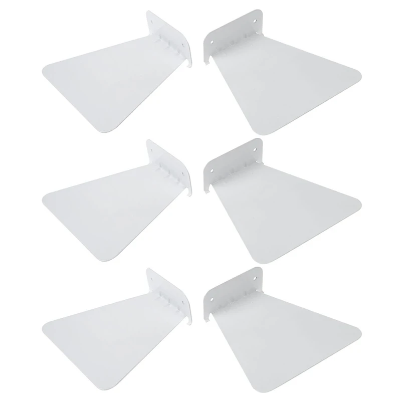 

6Pcs Modern Iron Book Shelf Wall Invisible Bookshelf For Home Decoration Floating Bookshelf(White)