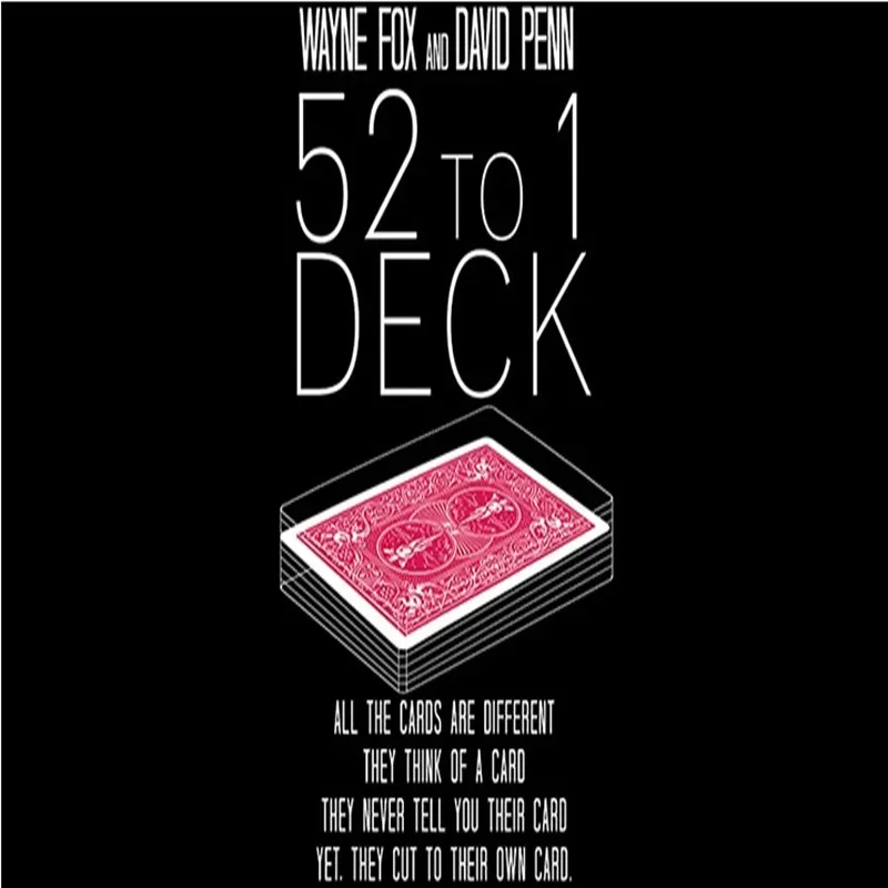 

The 52 To 1 Deck (Gimmicks) -карточка, волшебные трюки, иллюзии, магический ментализм, волшебные Теры, веселая, магия, профессиональная