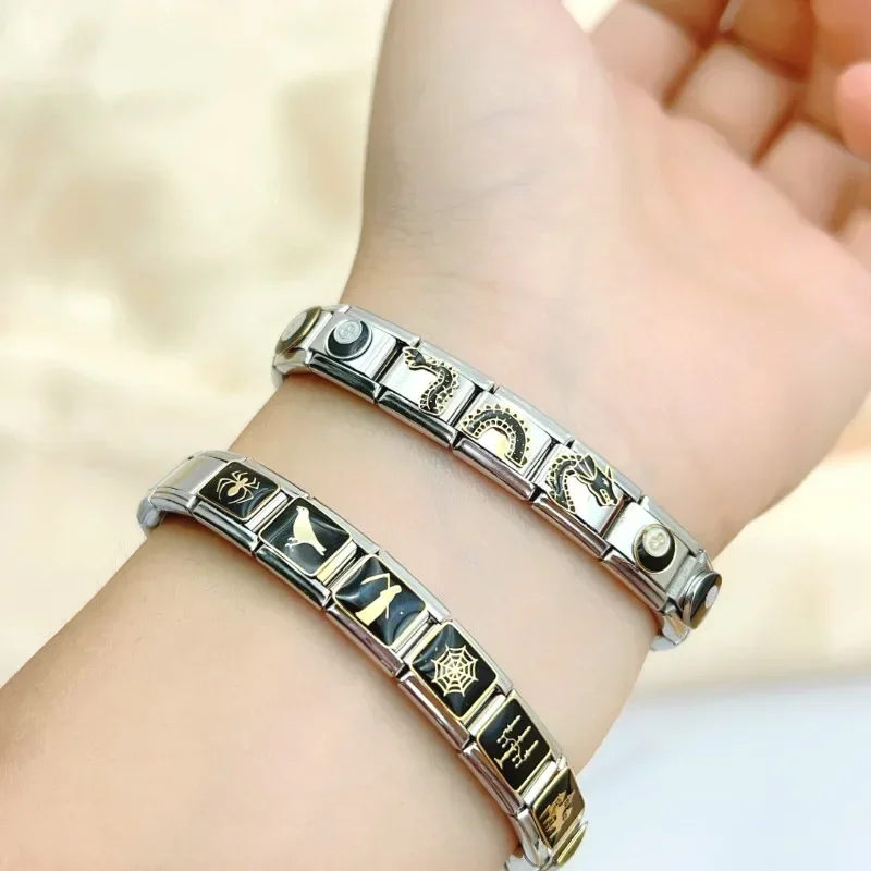 Charm Link Italiano 9mm In Acciaio Inox - Per Bracciali A Maglie Stile Italian Links - Foto 5