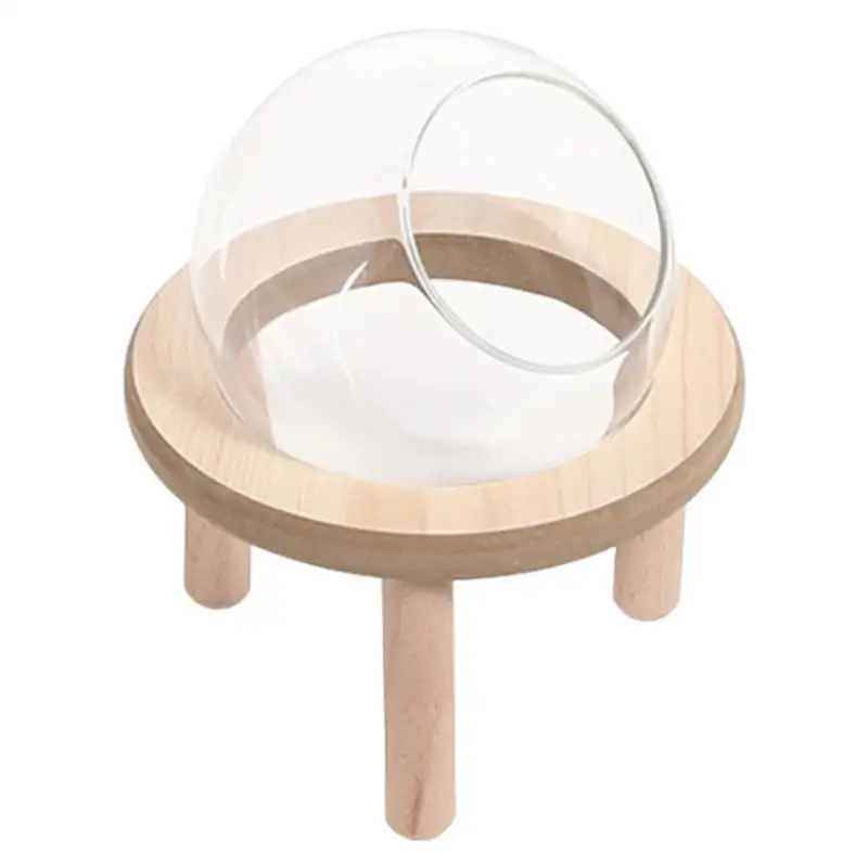 

Sand Bath Box Cute Bathtub With Wooden Stand Hamster Removable Bathing Bowl Hamster Mouse Toilet for Small Animal Pets Supplies