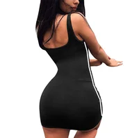 Robe fourreau décontractée pour femmes, bretelles Spaghetti, sans manches, Sexy, extensible, Slim, été, QT030 6