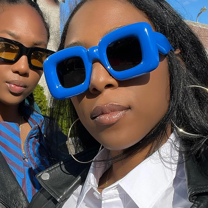 2023 Candy Color Square Y2k Sunglasses New Fashion Brand Thick Frame