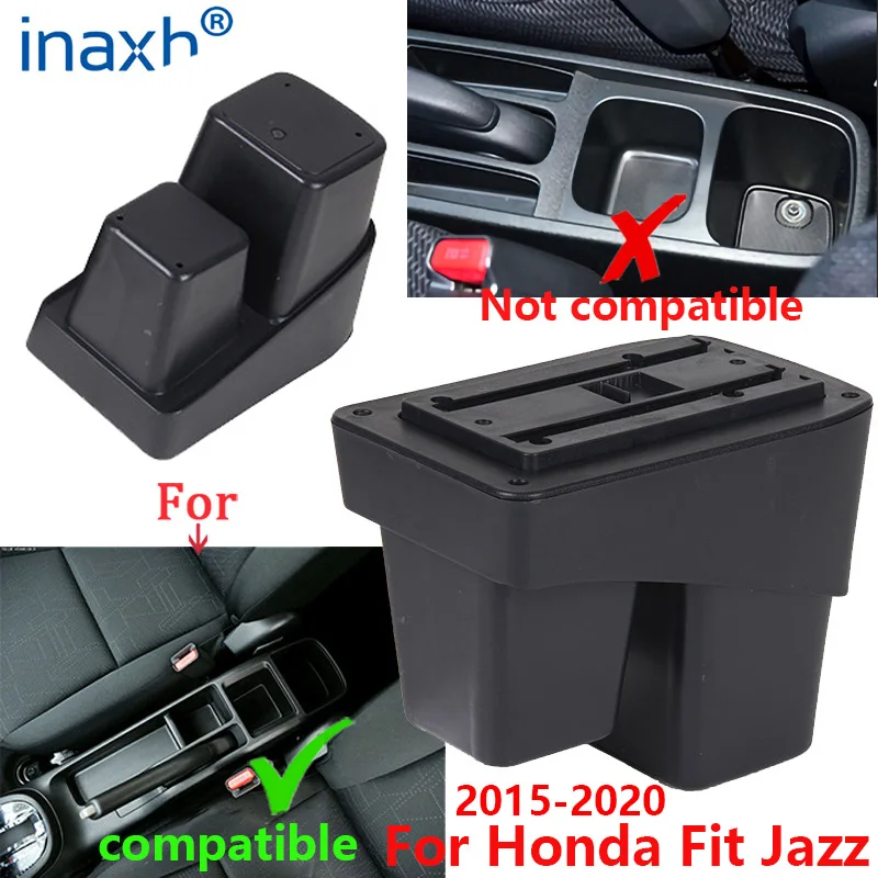 For Honda Jazz Armrest box For Honda Fit Jazz 3 Car Armrest 2015-2020 2015  2016 2017 2018 2019 Arm Storage box car accessories