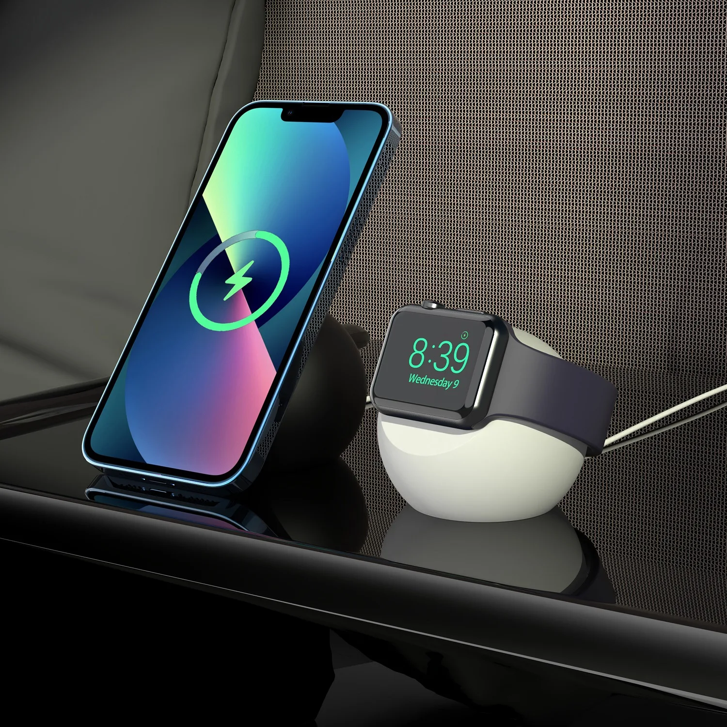 Charger Stand For Apple Watch Series Ultra2/10/9/8/SE2/7/6/SE/4/3 49mm/46mm/45/44/42mm/41/40/38 Durable Silicone Nightstand Mode