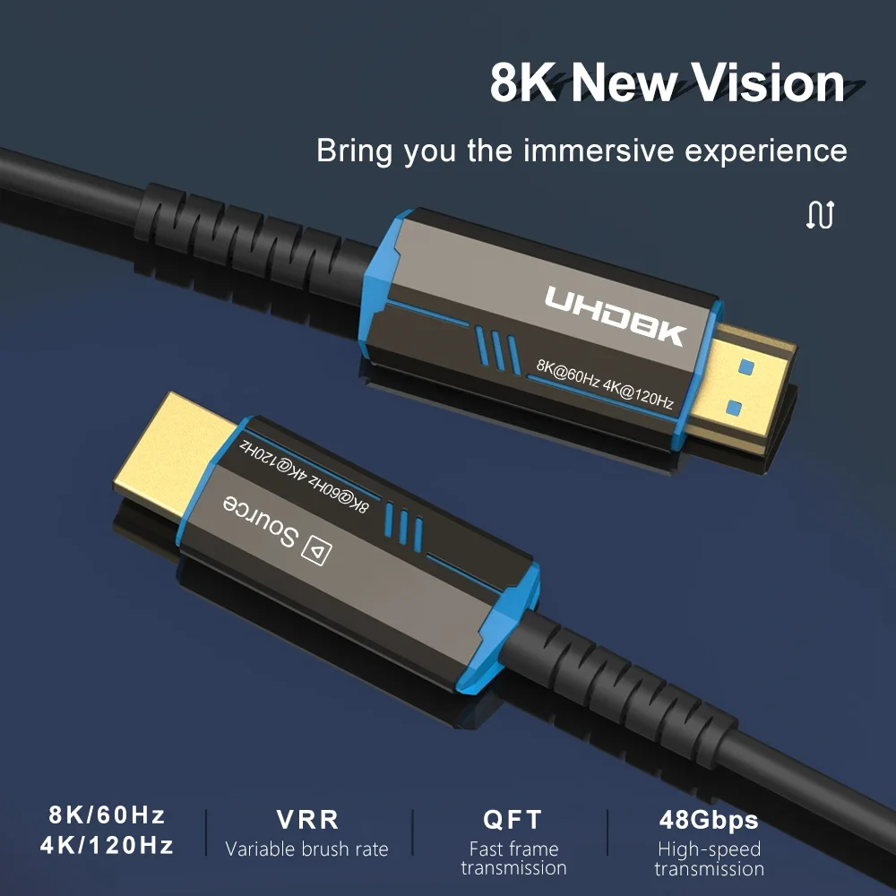 Ultra High-Speed 8K HDMI Optical Fiber Cable with HDR and eARC