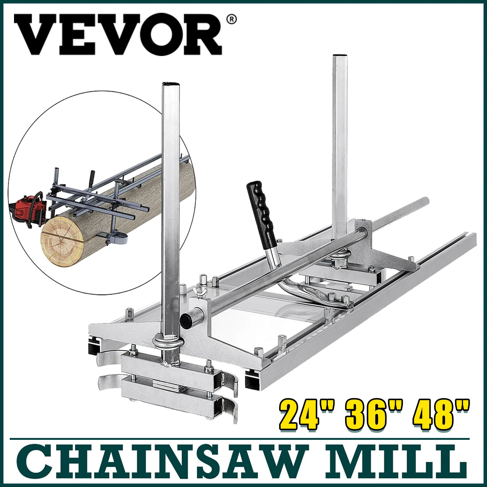 VEVOR Chainsaw Mill Planking Milling 24 36 48 Inch Guide Bar Wood Lumber Cutting Portable Sawmill Aluminum Steel Chain Saw |