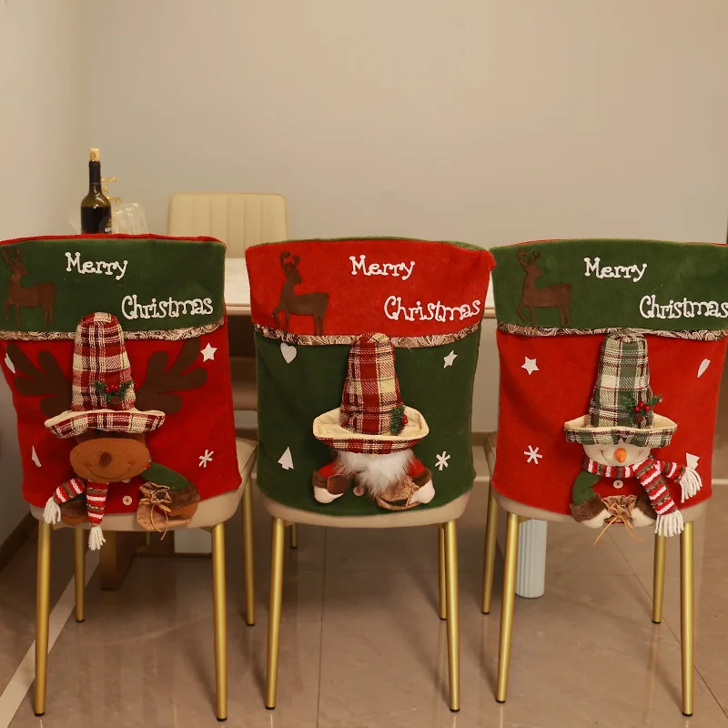 Christmas Chair Decoration Set Home Christmas Decoration Cartoon Chair Set Christmas Decoration Supplies Xmas Chair Cover