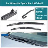 Car Wiper For Mitsubishi Space Star 2013-2023 Front Wiper Blades Soft Rubber Windscreen Wipers Blade 22"+14" 550mm + 350mm 2