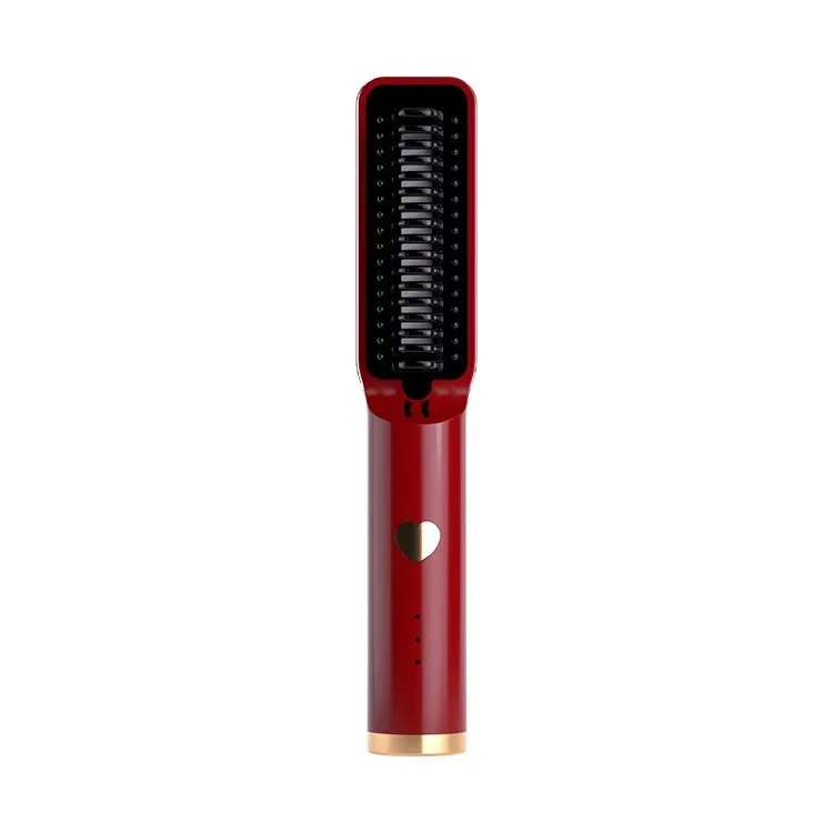 The portable straightening comb is wireless with negative ion technology and is used for straightening and styling