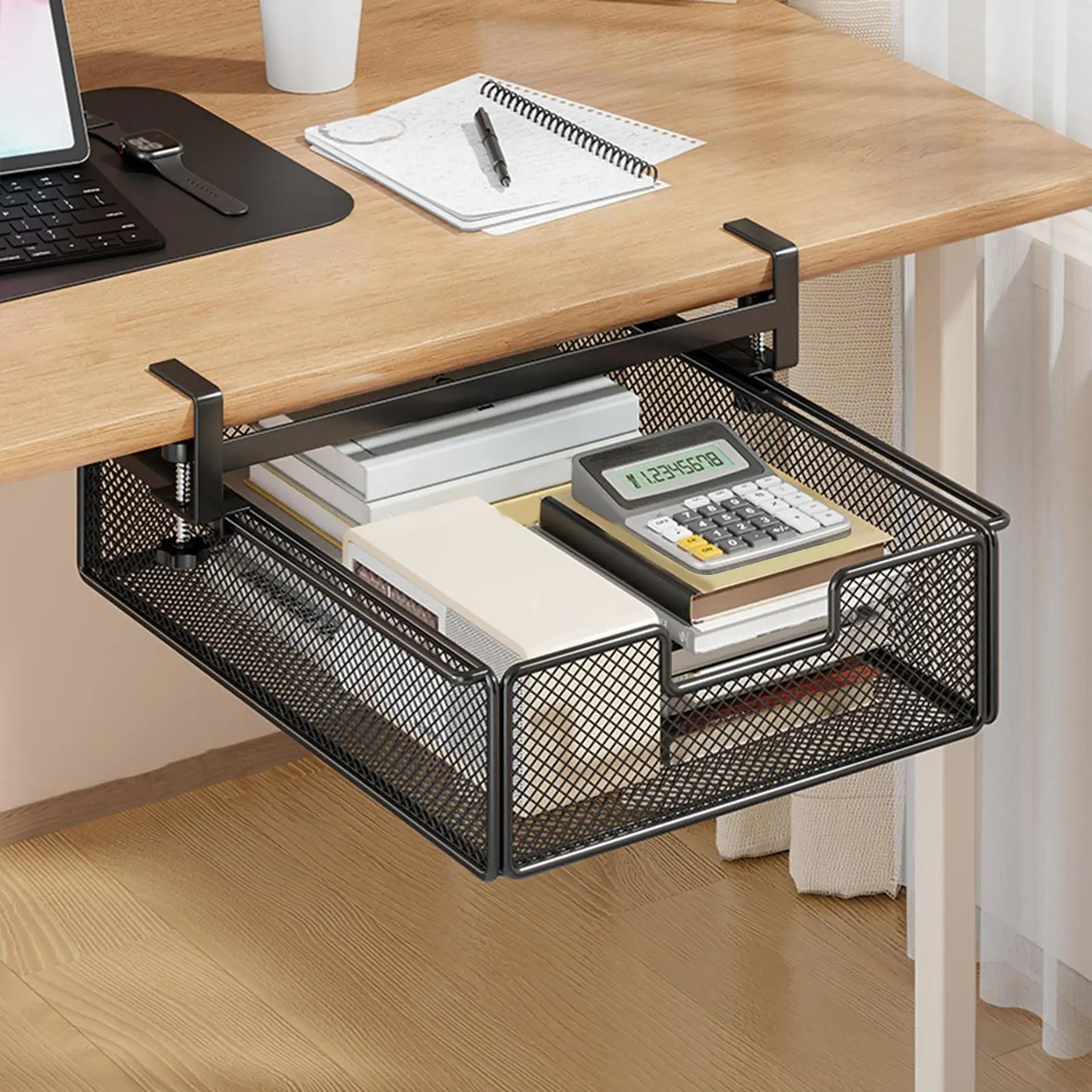 Cassetto Estraibile Sotto Scrivania Organizer Adesivo - immagine 6