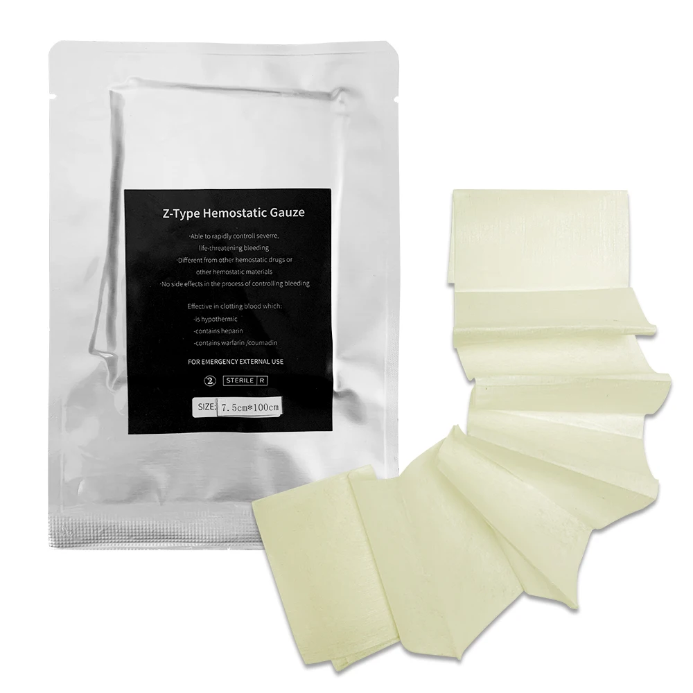 7.5*100Cm 100% Puro Chitosano Emostatico Garza Medicazioni Cura Della Fasciatura Medica