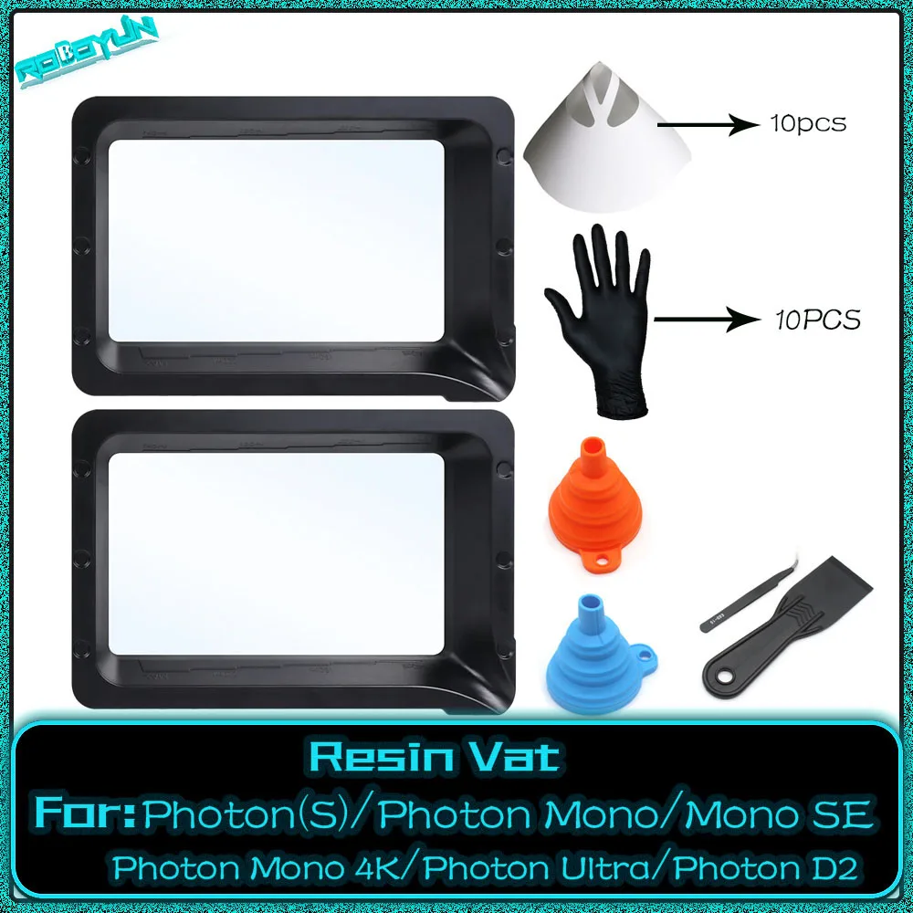 ANYCUBIC 3d Printer Parts 2PCS UV Resin Vat Tank For Photon Mono SE/Photon Mono/Photon/Photon s/Photon Mono/Photon D2 2pcs lot dlp sla lcd resin 140 200mm 5 5inch uv fep film release sheet for anycubic photon wanhao duplicator d7 3d printer parts