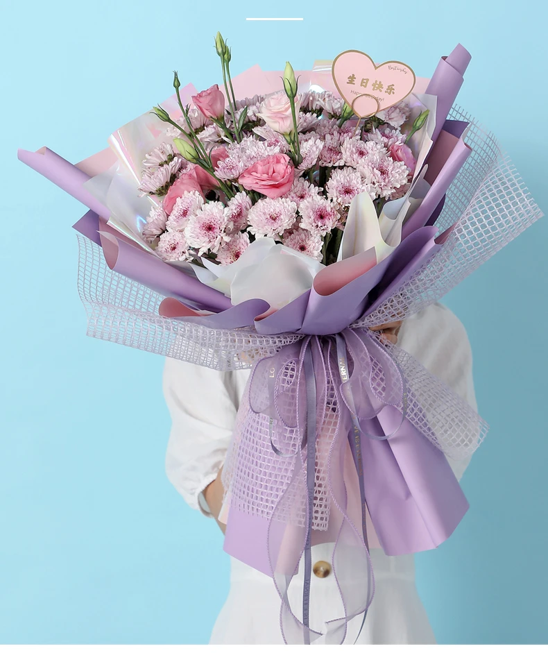 Face, Papel Impermeável Coreano Bouquet Wrap, Conjunto Por Atacado, 20 Folhas