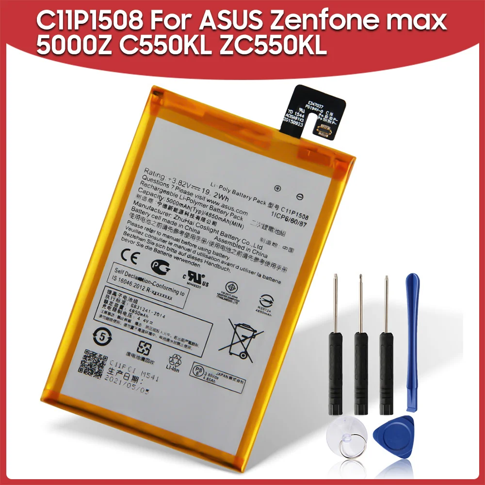 

Replacement Phone Battery C11P1508 For ASUS Zenfone max 5000Z C550KL ZC550KL Z010AD Z010DD Z010D Z010DA Rechargeable Battery