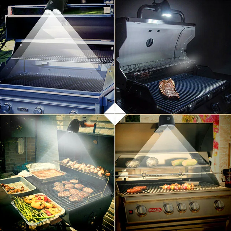 Portable BBQ Light Heat Resistant Barbecue Grill Light Touch Sensitive Switch LED Accessories for Kitchen Barbecue Outdoor