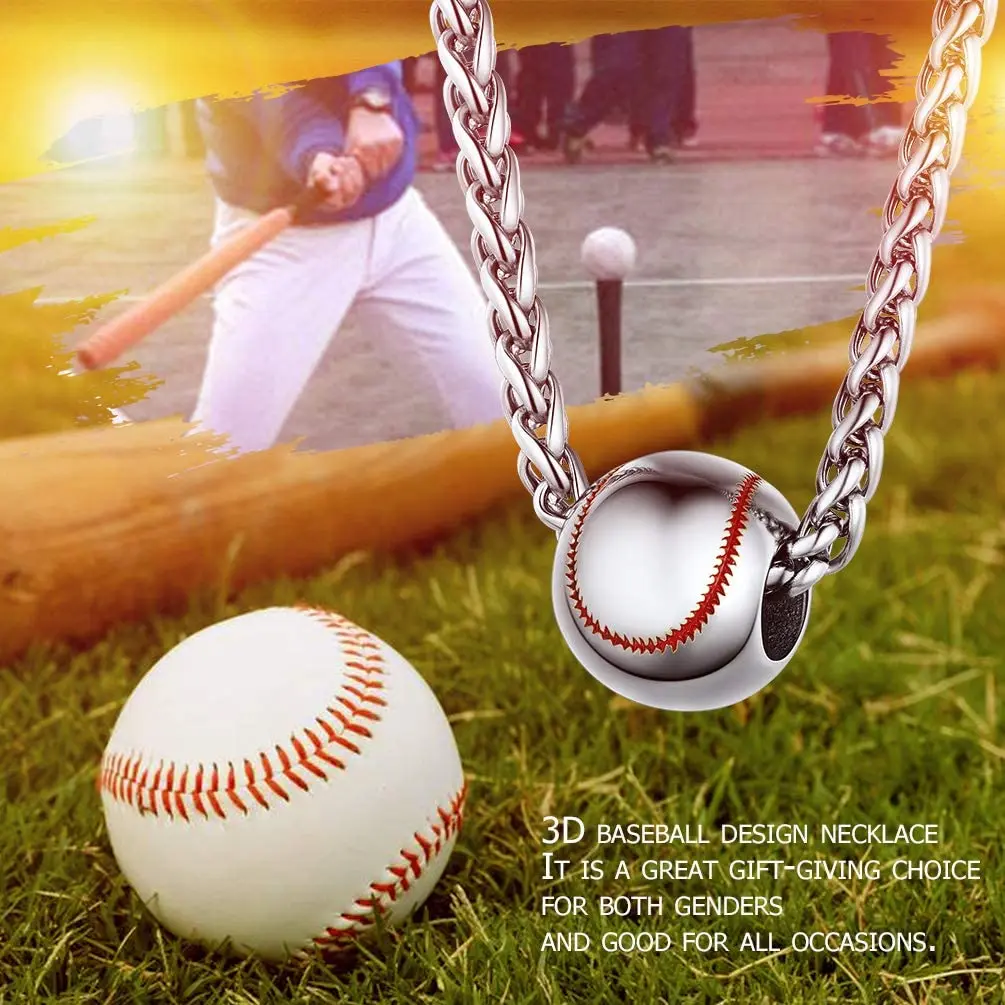 SOULMEET Baseball Necklaces 925 Sterling Silver Softball Pendant Chain Mens  Sports Jewelry Adjustable Necklaces Jewelry Gift for Men Boys Son Father -  Walmart.com