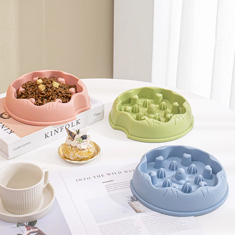 Slow Feeder Dog Bowls Dish Puppy Food Water Bowl For Dog Cat Non Slip Slow Eating Puzzle Maze Fun Pets Feeding Bowl Anti-gulping 3