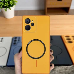 Shockproof Color Magnetic Hard Silicone Phone Case - Realme 10T (XCK orange)