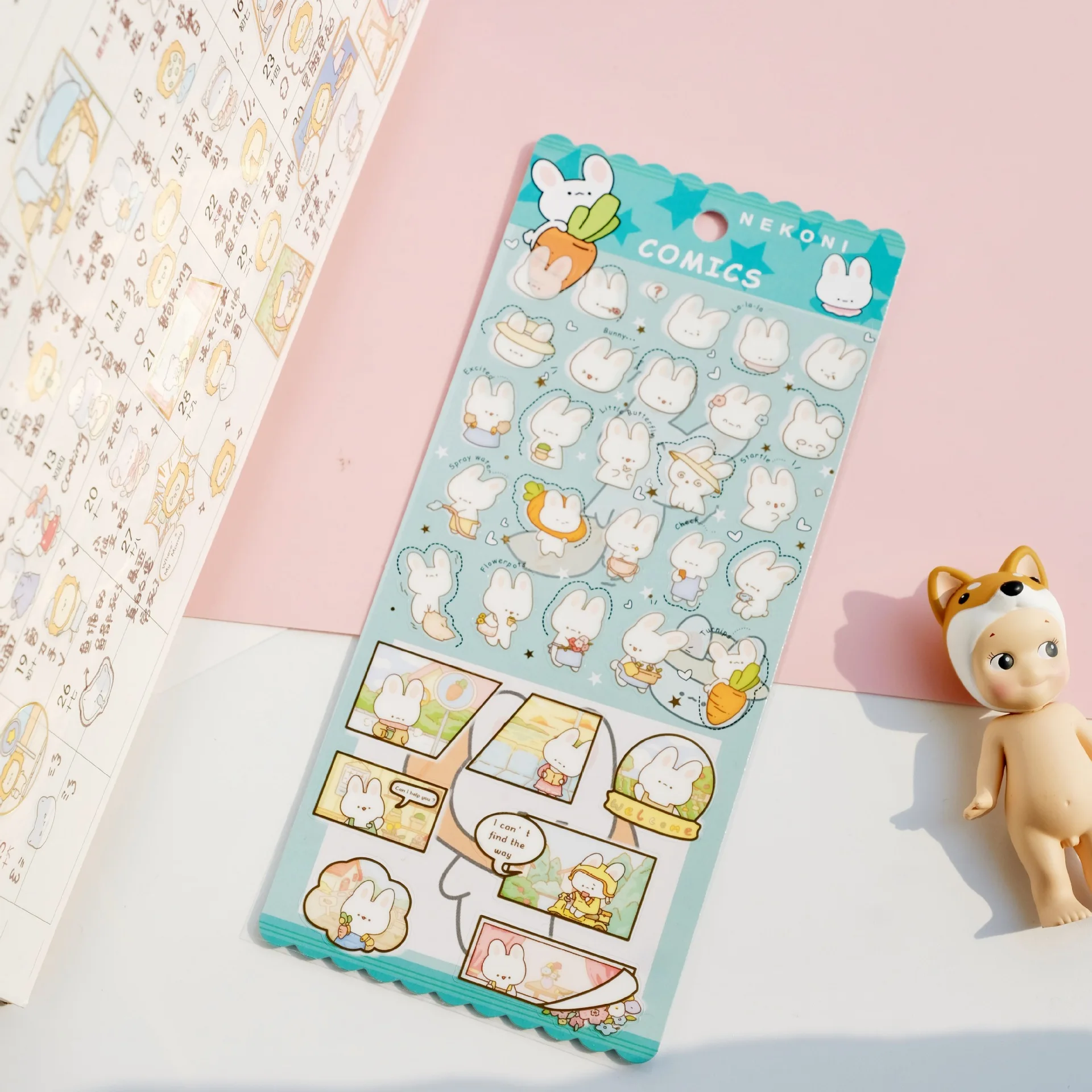 Cute Animal Stickers Handicraft Material Diary Stationery Sticker Happy Planner Scrapbooking Accessories Supplies NEKONI
