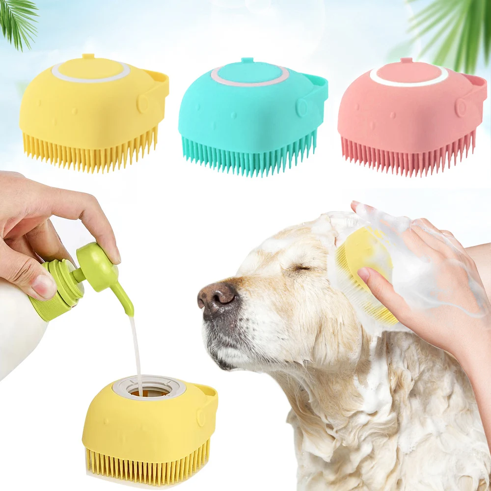 

Silicone Pet Dog Shampoo Brush Bathing Glove Cat Massage Shower Soft Hair Scrub Ball Paw Cleaner Wash Supplies