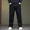 Man Black Jeans Big Size Denim Fabric Pants for Fat People 45-150kg Hombre Wide Leg Jeans Pantalon Homme 5