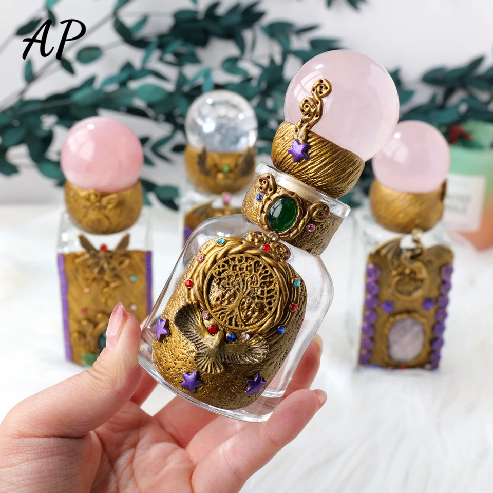 天然水晶玉の魔法の品ボトル,エネルギーの癒しの贈り物,神秘的な