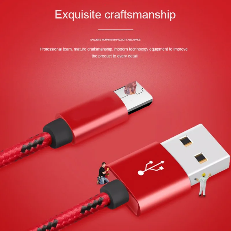 Premium Nylon Braided Micro USB Data Sync Charger Cable - Multiple Lengths Available